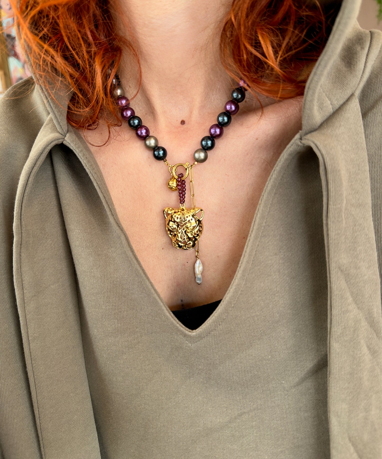 Majestic Pearl & Gold Plated Pendant Necklace