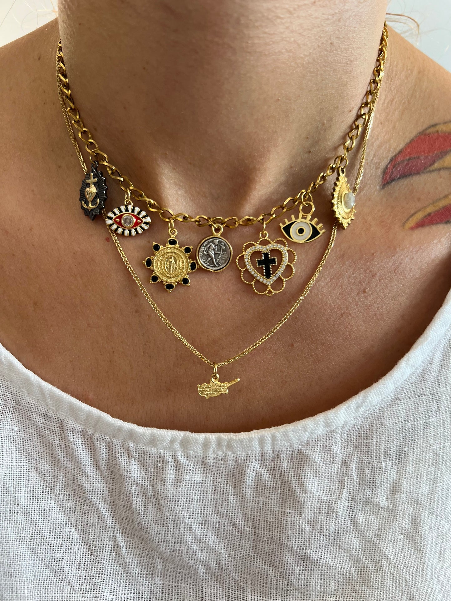 Charms Necklace Heart/Eye - Fuse Creations