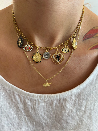 Charms Necklace Heart/Eye - Fuse Creations