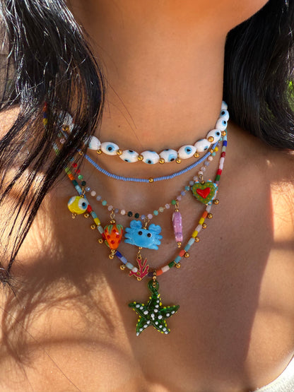 Multi Charm Colorful Crystal Necklace