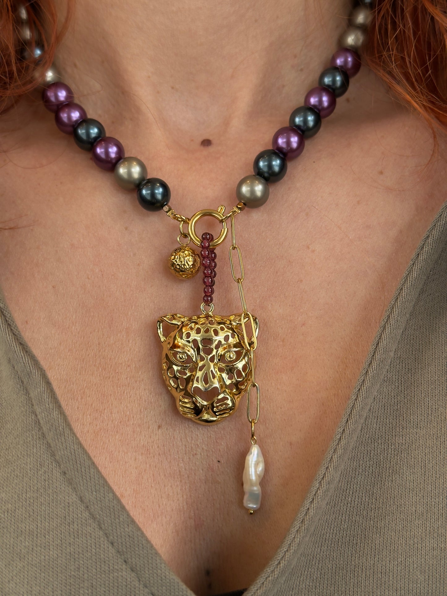 Majestic Pearl & Gold Plated Pendant Necklace