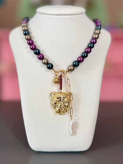 Majestic Pearl & Gold Plated Pendant Necklace