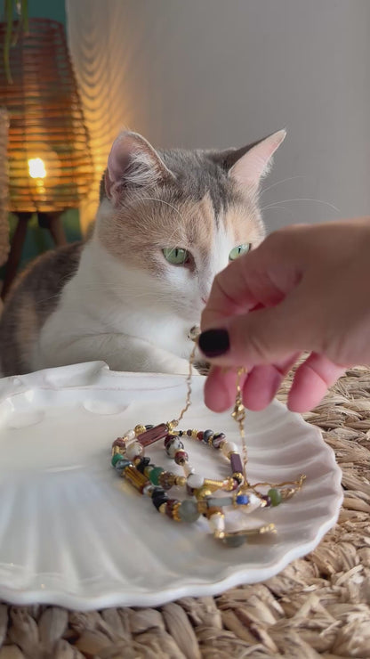 Rosario Style with Semiprecious and Freshwater Pearls