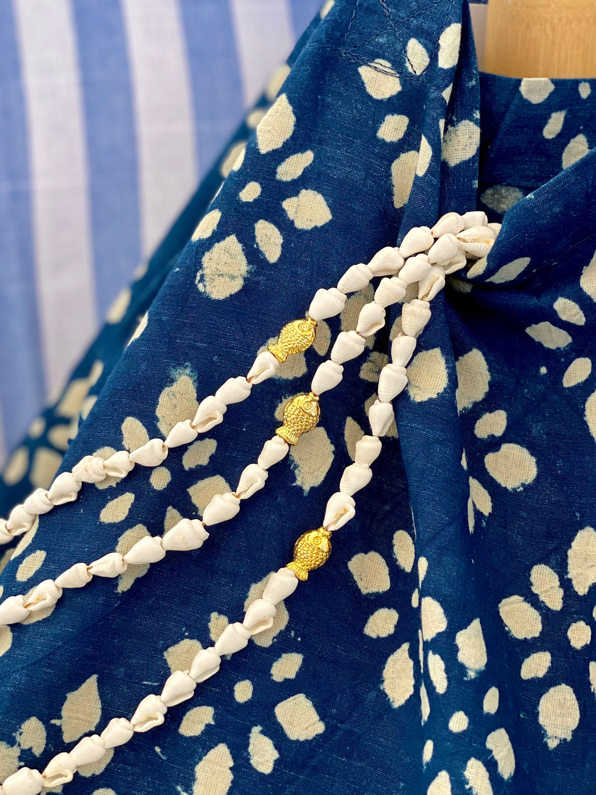 White Shells & Gold Plated Fish - Fuse Creations